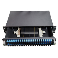 Panneau de brassage optique (ODF) 1U 2U 4 12 24 48 ports, montable en rack, avec boîtier de répartition et plateau de raccordement pour FTTH
