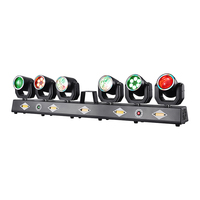 QSE Lighting - Luz de pista de baile portátil de seis cabezales móviles, combinación de sombras dinámicas para escenario, DMX512 RGBW Beam