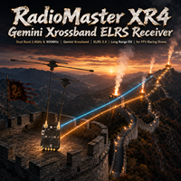 Récepteur ExpressLRS double bande RadioMaster XR4 Gemini Xrossband 2,4 GHz 900 MHz à faible latence et longue portée pour drone FPV