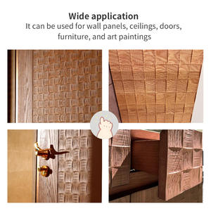 Panneaux muraux en bois massif pour la décoration intérieure, grain de bois moderne, béton MCM 3D pour la maison, le bureau et l'hôtel - Product Image 4