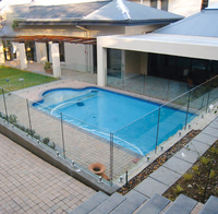 Clôture de piscine directement de l'usine avec panneaux en verre trempé transparent de 10 mm, 12 mm et 8 mm