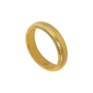 Bracelet minimaliste unisexe élastique et ajustable |   Acier inoxydable plaqué or 18 carats PVD multi-tailles, étanche, hypoallergénique et durable - Product Image 2