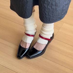 Zapatos de Tacón para Mujer, Novedad 2026, Elegantes, de Charol, Estilo Británico, con Velcro, Punta Cuadrada y Boca Poco Profunda - Product Image 1