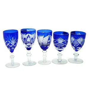 קובלט כחול Shot לבבי ליקר משקפיים לחתוך כדי ברור Stemware