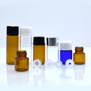 Échantillon gratuit mini 1ml 2 ml 3ml 5ml bouteille d'huiles essentielles en <span class=keywords><strong>ambre</strong></span> 2 ml flacons en <span class=keywords><strong>verre</strong></span> ambré avec réducteurs d'orifice à vis bouchons noirs - Product Image 4