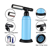 YIZHENG Chalumeau micro-jet au gaz butane multifonction, rechargeable, avec fonctions de sécurité, réglable et coupe-vent, pour la cuisson et le cigare