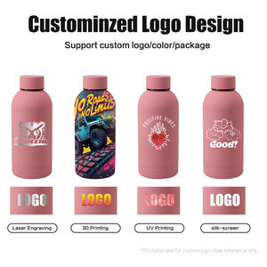 工場500mlステンレス鋼二重壁断熱小口ドリンクウォーターボトルカスタムロゴ付きラバーダークブルー350mlマグ - Product Image 3