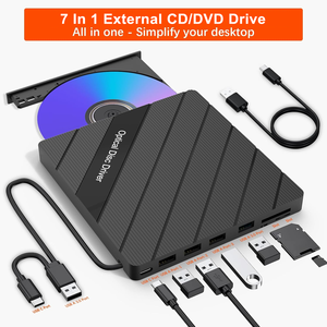 AMZ New Trending 7 en 1 USB 3.0 Type C <span class=keywords><strong>Lecteur</strong></span> optique externe CD <span class=keywords><strong>DVD</strong></span> RW avec <span class=keywords><strong>lecteur</strong></span> de carte USB HUB <span class=keywords><strong>Lecteur</strong></span> CD <span class=keywords><strong>DVD</strong></span> pour PC <span class=keywords><strong>portable</strong></span> - Product Image 2