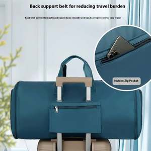 High-End Nylon Travel <b>Bag</b> Factory Wholesale Fashionable <b>Waterproof</b> Foldable Storage Suitcase Zipper Closure Letter Pattern - Product Image 4