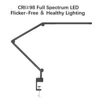 Lampe de bureau LED tactile à intensité variable, changement de couleur, métal pliable, design contemporain, protection des yeux, CRI 95 élevé, écologique, double éclairage de bureau