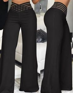 <span class=keywords><strong>Pantalon</strong></span> décontracté taille haute ajouré pour <span class=keywords><strong>femme</strong></span>, coupe droite et ample, jambe large, collection été 2026 - Product Image 6