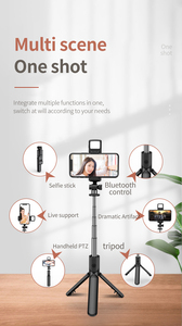 Venta al por mayor S03S Smartphone portátil LED Luz de relleno Selfie Stick <span class=keywords><strong>Viaje</strong></span> flexible con función de plegado para aplicación de cámara - Product Image 4