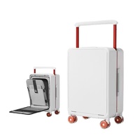 Valise rigide pour ordinateur portable de 20 pouces, ouverture frontale, compartiment pour ordinateur portable, cadre en aluminium, serrure TSA, roulettes silencieuses, valise de voyage d'affaires
