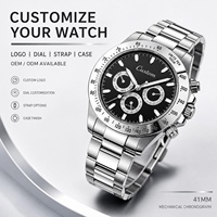 Montre automatique pour homme de haute qualité, en acier inoxydable, avec cristal saphir, mouvement mécanique, résistance à l'eau 3 BAR, commande OEM ODM