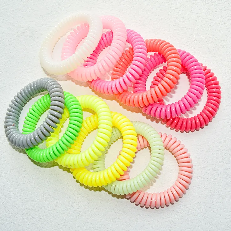 Custom DIY Color Ponytail Telephone Wire Hair Scrunchies Designer Hair Rope Elastic Hair Band For Girl Decoration