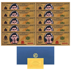 Nouveau artisanat Souvenir carte <span class=keywords><strong>Luigi</strong></span> Nicholas Mangione plaqué or 100 Dollars billet en plastique feuille d'or billet de banque - Product Image 5