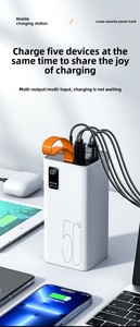 พาวเวอร์แบงค์พกพา 50000mAh หน้าจอ LED 4 พอร์ต USB 22.5W PD USB C 10W Micro USB OEM ความจุขนาดใหญ่ ชาร์จเร็ว 18W/20W Output Backup - Product Image 5