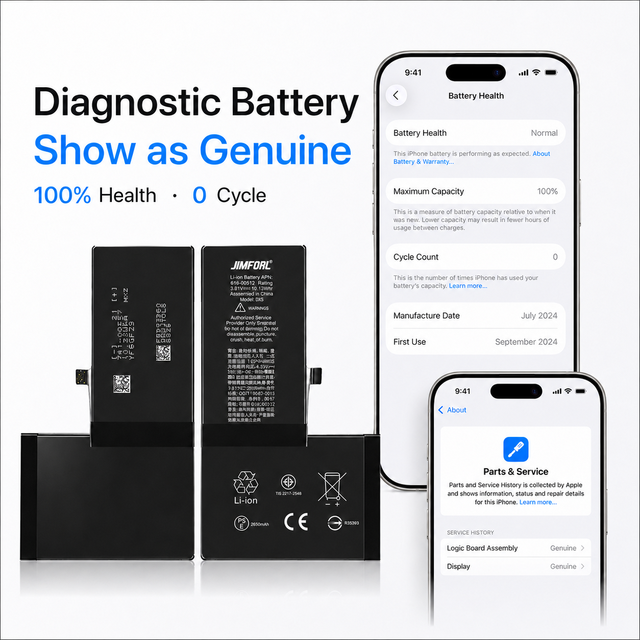 Diagnostic Upgrade Version OEM Mobile Phone Batteries for iphone XS 11 12 14 16 17 Pro Max Battery Show As Genuine