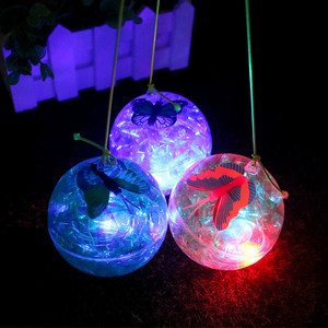 Superb Foil Ribbon Elastic Ball with Gold Wire Sparkling Crystals Glowing Christmas Advertising Toy - Product Image 5