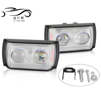 Projecteur LED à 2 lentilles, blanc et jaune, faisceau haut/bas, DRL rouge et bleu, clignotant latéral, étanche, pour moto, éclairage auxiliaire de conduite