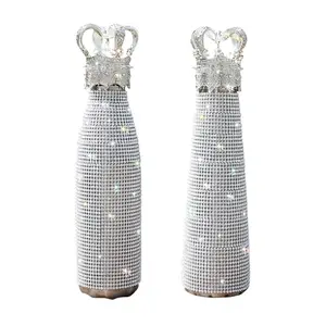 500ml Strass Diamant Kristall Luxus Krone Wasser flasche Edelstahl Wasser flasche Vakuum flasche Mit Kronen