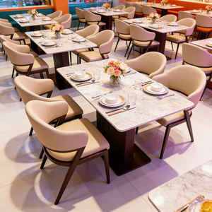 Kursi Makan Komersial Mewah <span class=keywords><strong>Modern</strong></span> Italia Kontemporer untuk Restoran Supermarket Ruang Tamu Kulit PU Tahan Air - Product Image 1