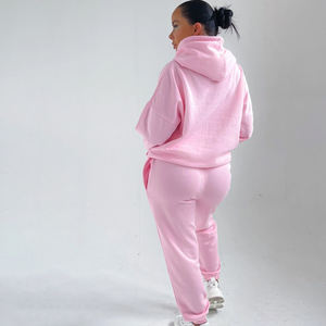 Conjunto de Sudadera con Capucha y Pantalones Deportivos Anchos de Alta Calidad, Estilo Holgado, Personalizable, para Mujer - Product Image 3