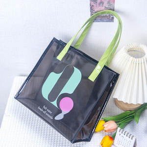 Sac à main en PVC de grande taille, sac à bandoulière, poignée en PU, sac de shopping, sac de courses durable, imperméable, sac pour femmes - Product Image 2