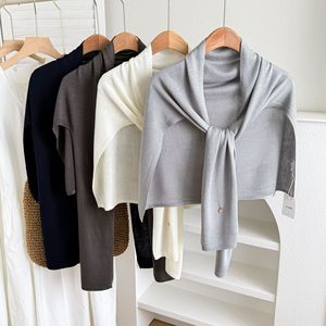 Châle en forme de T surdimensionné en toile légère et respirante pour enfants, collection Printemps/Été, tricot doux et confortable, couleur unie - Product Image 3