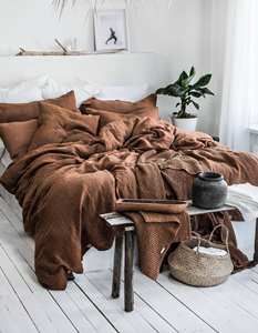 Vente en gros d'ensemble de <span class=keywords><strong>housse</strong></span> de <span class=keywords><strong>couette</strong></span> plate en <span class=keywords><strong>lin</strong></span> de tabac Fabricant | Commandes en gros de literie respirante | King Queen Full Twin Size disponible - Product Image 2