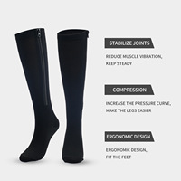Pression graduée varices élastique bas de course fermeture éclair chaussettes de compression