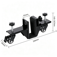 Chariot de déplacement de panneaux de porte avec pince réglable et roulettes à frein pour le transport de portes en bois et de panneaux de verre