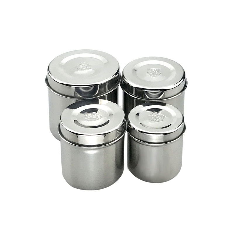 304 Stainless Steel Ointment Jar Cotton Ball Covered Iodine Resistant Medical Container for Hospital Clinic