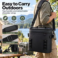 Sac isotherme souple et réutilisable en TPU imperméable, portable, pour le camping, la pêche, les pique-niques, avec bandoulière.