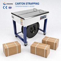 YS-A2F Machine de cerclage semi-automatique sous table pour cartons, avec enrouleur de sangle PP, pour l'emballage de boîtes