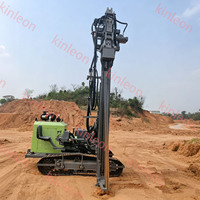 Kinleon KL712 Mini Foreuse de puits d'eau portable sur chenilles, avec moteur diesel, pompe hydraulique, boîte de vitesses et moteur, pour forage agricole jusqu'à 80m