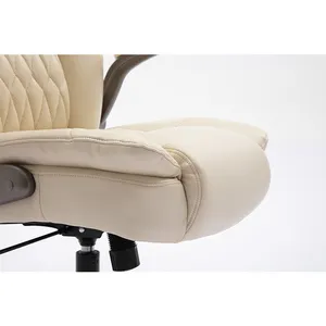 New Smart Computer Chair Beige Big Boss Leather Executive Ergonomic Massage Office Chair For Sale