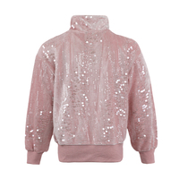 Blouson aviateur à paillettes rose et argent personnalisable pour filles-Manteau de baseball à fermeture éclair à motif solide pour le printemps