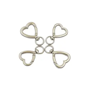 Custom Heart shaped ring clasp swivel snap hooks spring ring for handbag