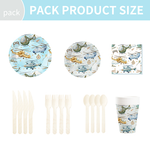 DAMAI - Vajilla para Fiestas Infantiles con Temática de Helicóptero, Incluye Platos, Vasos y Servilletas de Papel, para 8 Personas - Product Image 5