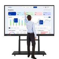 Tableau blanc interactif LED de qualité professionnelle de 85 pouces, tactile IR 20 points, cadre en alliage d'aluminium, intégration cloud pour les entreprises
