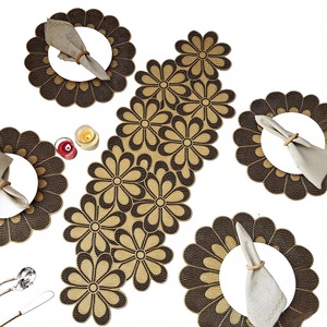 Juego de Manteles Individuales Florales de Algodón Hechos a Mano, Forma Redonda, Bordado con Trabajo de Aguja, Camino de Mesa para Decoración del Hogar - Product Image 1