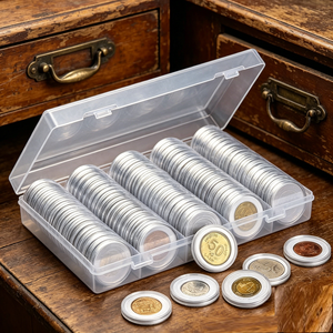 Wholesale Customizable Clear Acrylic Coin Capsules Holder Silk-<b>Screen</b> Logo for Coin Collection Display - Product Image 6
