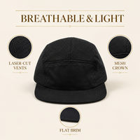 Topi Lari Snapback 5 Panel Bahan Nylon dengan Logo Reflektif Australia Camp Custom Trail Sport Hat