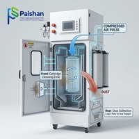 Machine de nettoyage de cartouches filtrantes industrielles, dépoussiéreur à double chambre à jet pulsé, contrôle PLC, haute efficacité