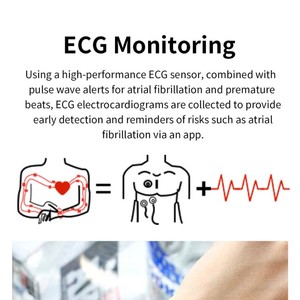 Electrocardiograma (ECG), Frecuencia Cardíaca (FC), Sueño, Temperatura, Presión Arterial, <span class=keywords><strong>Glucosa</strong></span> en Sangre, <span class=keywords><strong>L</strong></span>ípidos en Sangre, Ácido Úrico, Monitoreo IP68 - Product Image 2