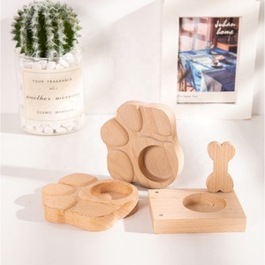 Base de soporte de comida <span class=keywords><strong>para</strong></span> <span class=keywords><strong>perros</strong></span> y gatos de madera maciza de haya, juguete Molar de madera Natural <span class=keywords><strong>para</strong></span> mascotas - Product Image 2