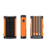 Batterie externe solaire haute capacité 20000 mAh, charge sans fil, design portable étanche, charge rapide 22,5 W, trois câbles inclus