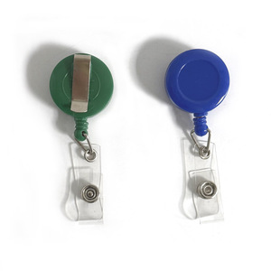 Custom Plastic Round ID Card Name Badge Holder Retractable 65cm Length Pull <b>Nurse</b> Badge Reel Keychain With Clip - Product Image 1