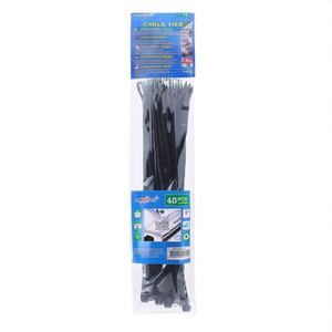 Bridas de nailon autoblocantes 4.8x400mm, paquete de 30 unidades en negro y blanco para organización de cables - Product Image 2